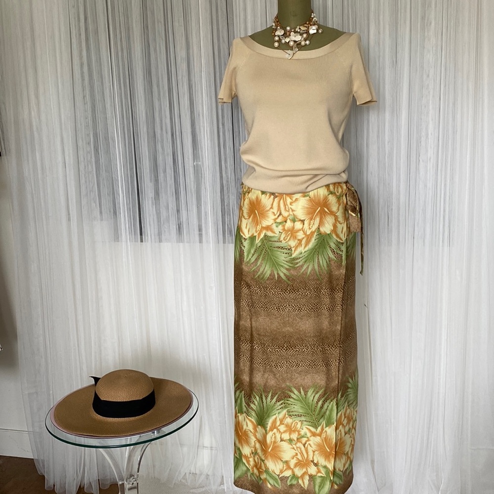 Tropical flowers wrap maxi sarong/skirt